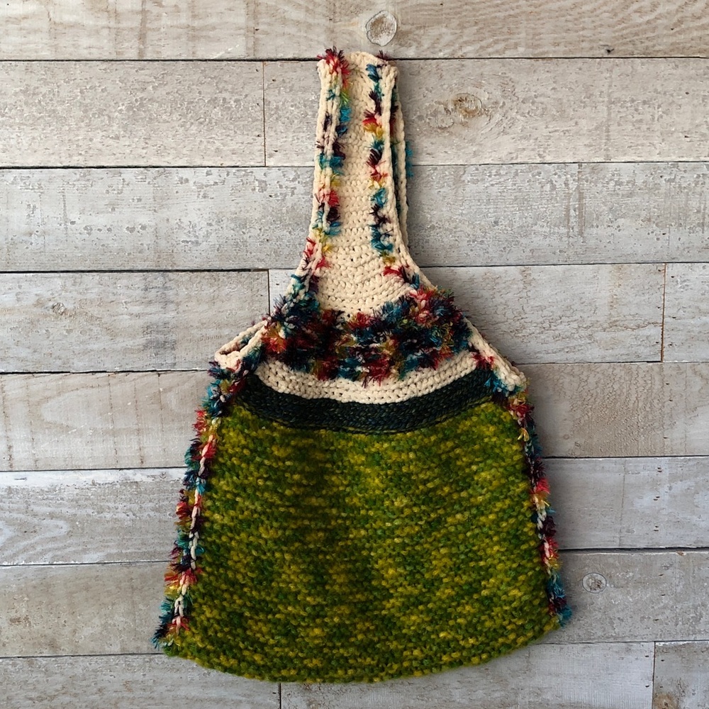Handcrafted Multicolor Knit Tote Bag